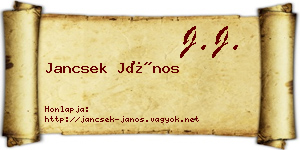 Jancsek János névjegykártya