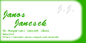 janos jancsek business card