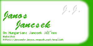 janos jancsek business card